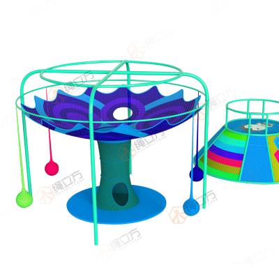 China Rainbow Net Nylon Rope ROPECUBE Amusement Net Weaving Equipment No Power Big Amusement Park Combination Rainbow Climbing Tree for sale