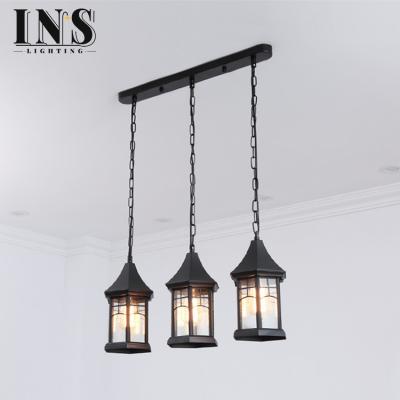 China Chinese Simple Hot Black Die-cast Aluminum Glass Lantern Shade High Brightness Sale Pendant Light for sale