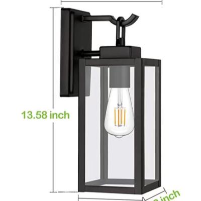 China Hot Selling Black Glass Outdoor Wall Light Modern Decorative Energy Saving Waterproof for sale