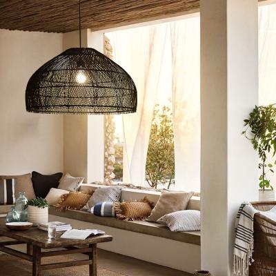 China Post-modern new hot sale rattan chandelier light fixture handmade rattan pendant lamp rattan lantern for sale