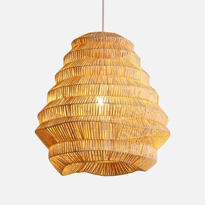 China Post-modern new hot sale handmade rattan wave shade ceiling light pendant light bracket for sale