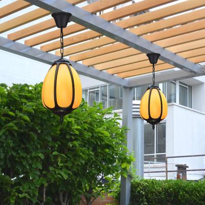 China Residential Hot Sale Waterproof Outdoor Courtyard Villa Pumpkin Marble Pendant Light Fancy Light for sale