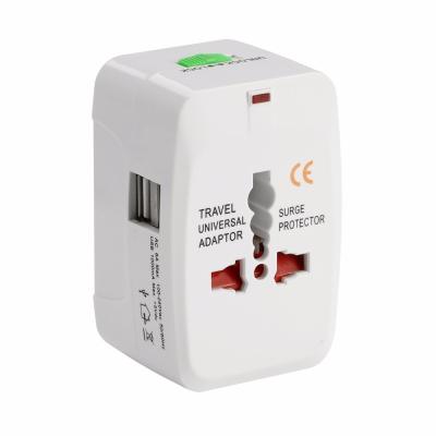 China Residential/Multipurpose Business Gift Universal Travel Adapter with Dual USB Plug Adapter for sale