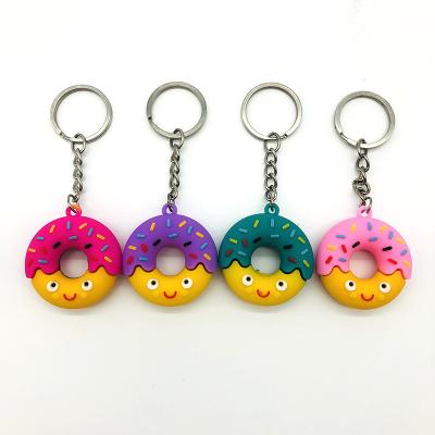 China PVC Plastic Pendant Donut Gifts Toy Ornament Souvenirs Gift Theme Key Chain For Kid for sale