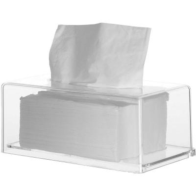 China Stocked Custom Design Clear Acrylic Cover Holder Napkin Dispenser Tissue Box Good Quality For Home Office Restaurant for sale