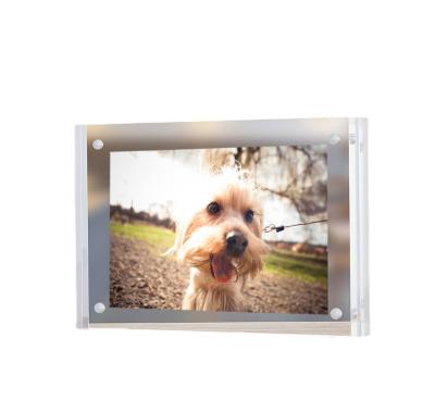 China Plastic Custom Design Double Sided Magnetic Acrylic Photo Frame With Rounded Corners Frameless for sale