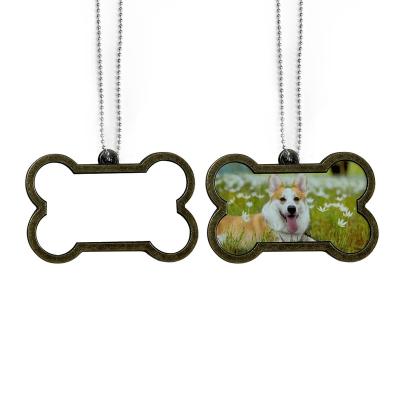 China Europe Factory Customized Design Personalized Double Sided Transfer Printing Blank Stamping Sublimation Dog Tag With Chain for sale