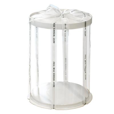 China Handmade 6/8/10/12 Inch Custom Design PET Clear Round Cake Boxes for sale