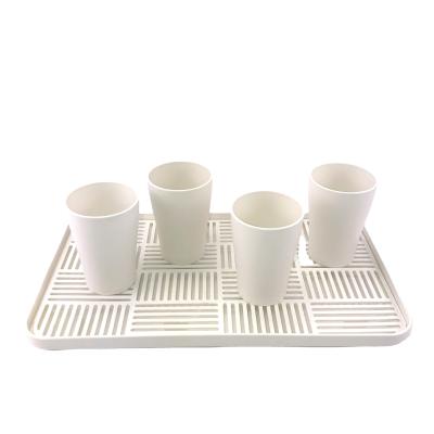 China Sustainable Tea Cup Light Tray Drip Tray Storage Rack Double Layer Dish Drying Saucer 2 Size In Cup Rack Dish Rack Rectangle Waterlogging Rack for sale