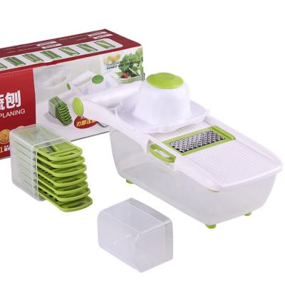 China Viable Multifunctional Plastic Vegetable Slicer Grater Tool Kit Fruit Vegetable Slicer Potato Cucumber Carrot Plastic Food Grinder for sale