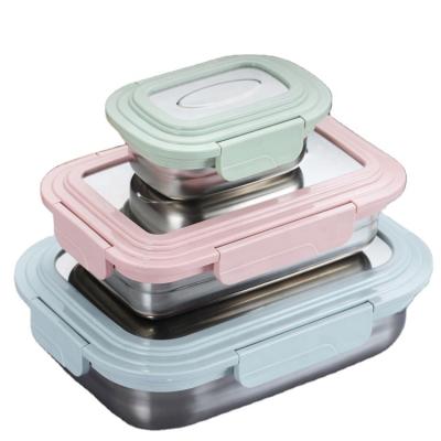 China Food Grade Rectangle Food Grade Rectangle Freshness Storage Container Leakproof Food Crisper Refrigerator Lunch Box Airtight Food Container for sale