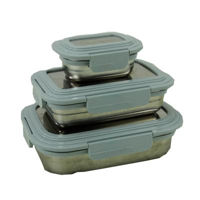 China Viable Stainless Steel Lunch Box Rectangle Lunch Box Stainless Steel Lunch Box Bento for sale