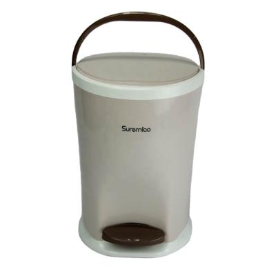 China Plastic Slow Bounce Lid Pedal Foot Stocked Waste Bin Hanging Lid Household Trash Can Kitchen DomestGarbage Plastic Organizer for sale