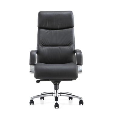 China High Back Aluminum Alloy Ergonomic Executive Swivel Base Adjustable Leather (Height) Chair for sale