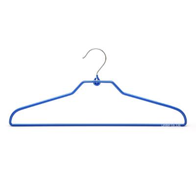 China Modern Blue Non Slip PVC Coated Coat Hanger Wire Material for sale