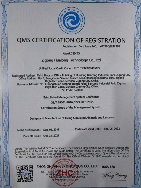 ISO9001 - Zigong Hualong Science And Technology Co., Ltd.