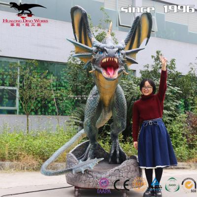 China Foam Robot Jurassic Realistic Life Size Animatronic Western Dragon for sale