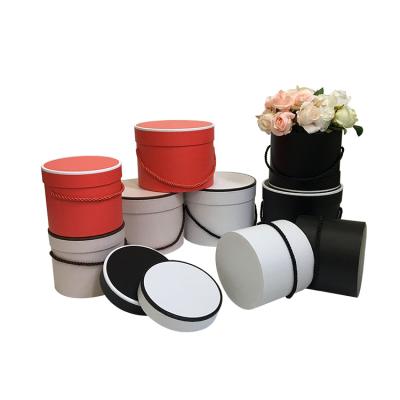 China 2021 Recycled Materials Luxury Custom Printed Cardboard Paper Rose Round Flower Box for sale