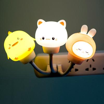 China Remote Control ABS LED Kids USB Night Light Cartoon Night Lamp Cute Bear for Baby Kid Bedroom Decor Bedside Lamp Christmas Gift for sale