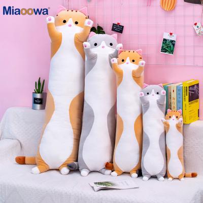 China Plush OEM Customized Cute Size Cat Plush Toys Soft Long Body Cat Plush Pillow for sale