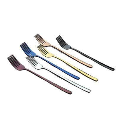 China High Quality 304 Stainless Steel Dinner Fork Gold Plated Multi Color Fork Western Hotel Knife and Forks for sale