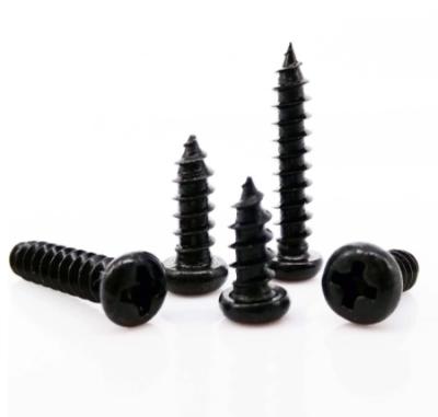 China 50/100pcs Round Black Steel Mini Micro Cross Phillips Round Pan Head Self Tapping Wood Screws M1 M2 M3 M4 for sale