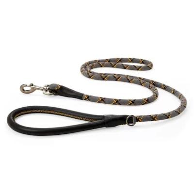 China DETACHED Pet Accessories Around Colored PU Leather Rolled Dog Walking Leash For Dogs Pet Leash Accessories for sale