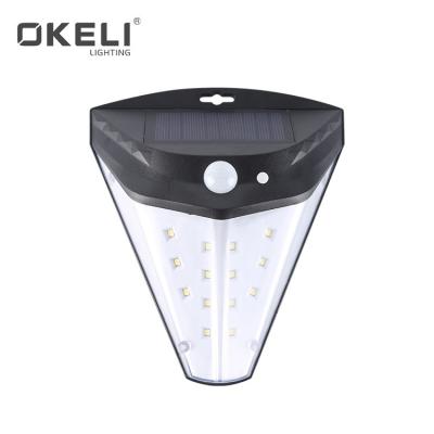 China New OKELI Multifunctional Energy Saving Radar Detector IP44 Security Outdoor Waterproof Home Led Solar Wall Light for sale