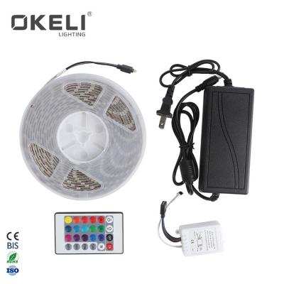 China OKELI Hotel LOW Voltage IP44 RGB Flashing Light Strip for 12V Low RGB LED Strip Light for sale