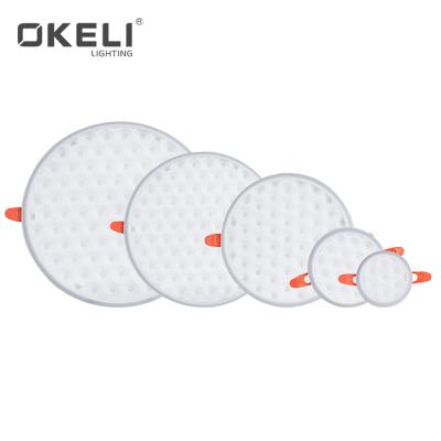 China Ultra Thin Modern OKELI Round Slim Aluminum Die Casting 9w 14w 24w 36w Ceiling Recessed LED Panel Light for sale