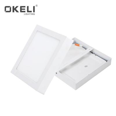 China Minimalist OKELI Wholesale Square Panel Light Outdoor Mounted Led Ceiling Light 6W 12W 18W 24W SMD LED Panels for sale