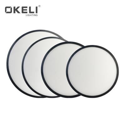 China Ultra Thin Modern OKELI Round SMD Plastic 24W 28W 38W 48W Thin Ceiling Recessed LED Panel Light for sale