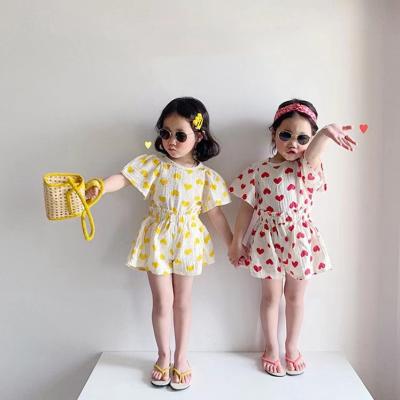 China Breathable 2022 Baby Clothing Sets Kids Short Sleeve Baby Girl Baby Sweet Baby Clothes Sets for sale