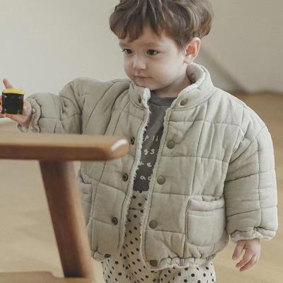 China Windproof Thicken Winter Baby Clothing Solid Color Boy Warm Thicker Fleece Jacket for sale