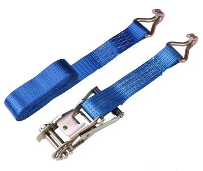 China Polyester 2 Inch 5T Strap Strap Tension With Yarn J-Hook Ratchet Tie Down for sale