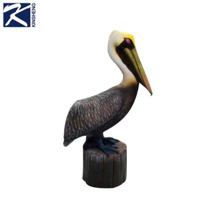 China Modern Europe Kinsheng Garden Decoration Resin Pelican Statues Crafts for sale