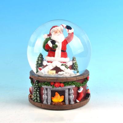 China China Customize Lead Glass Souvenir Australia Christmas Musical Santa Snow Globe With Light Decoration for sale