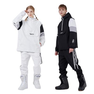 China Waterproof And Windproof And Warm Black Breathable Ski Suit Jacket And Pants for sale