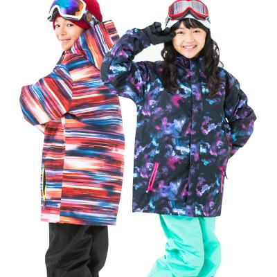 China Wholesale OEM Breathable Black Printed Boys and Girls Raincoat Custom and Warm High Quality Ski Jackets and Ski Pants for sale