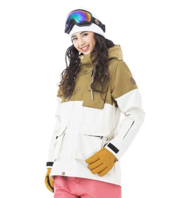 China Wholesale Custom Ski Suit Leisure Sports Ski Jacket Khaki White Waterproof Warm Outdoor OEM Anti-UV for sale