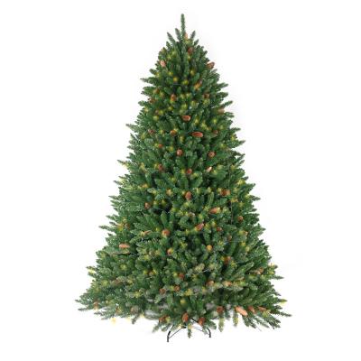 China Eco-friendly Artificial Christmas Tree With LED Light Fiber Optic Christmas Tree Green Pine Holiday Decoration for sale