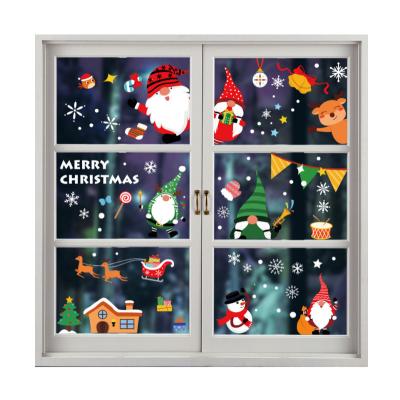 China Sticker 1/6 Happy Christmas Decorative Die Cut Customized Merry Christmas Window Sticker For Shop Window for sale