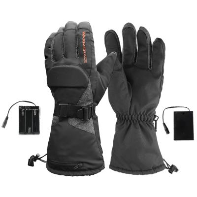 China WARMSPACE Polyamide/Polyester Rechargeable Battery Heated Electric Motorcycle Warm Black Ski Winter Safety Heated Gloves for sale