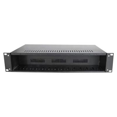 China Centralized Power Supply and Power Management 14 Slots Ports Dual Dual Heat Dissipation Mountable Dual Switch Chassis Converter Media Fiber Power Supply for sale