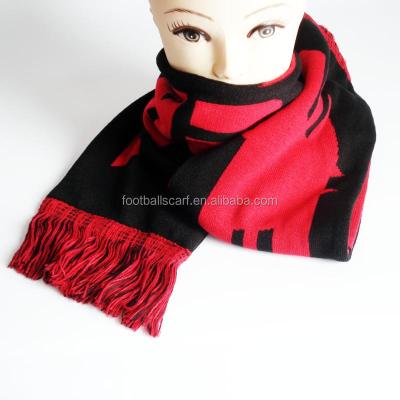 China Good Quality Customized Design Jacquard Hot Sale Acrylic Football Knitted Long Scarf for sale