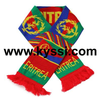 China Eritrea Medium National Knitted Jacquard Football Scarf for sale