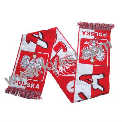 China The Medium Football Team Woven National Football Scarf of Poland for sale