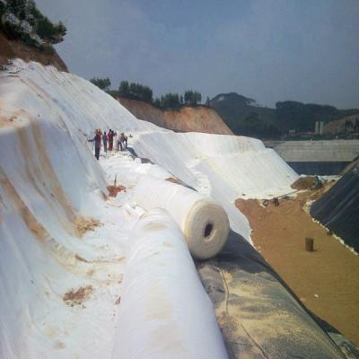 China Modern White / Black Non Woven Polyester Staple Fiber Geotextile For Road Slope Construction for sale