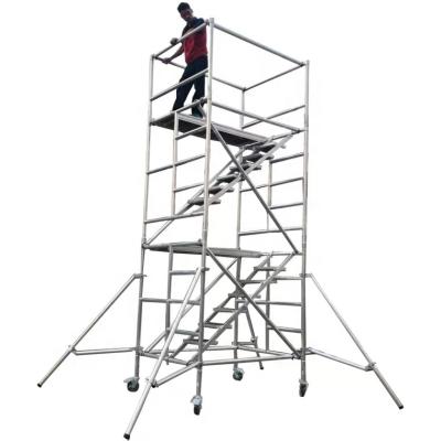 China 1.4 x 2.5 x 4m Layher Scaffolding Best Price Flexible Aluminum Scaffolding System Industrial Mobile Platform Wheel Tower for sale