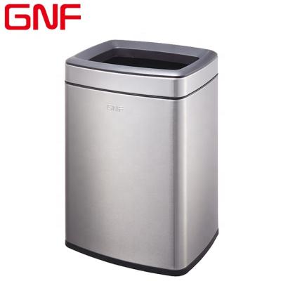 China GNF 12L Trash Can Household Stainless Steel Trash Can Living Room Viable Open Top Trash Cans for sale